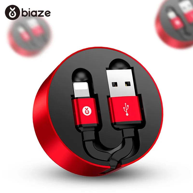 Выдвижной usb кабель Biaze для iphone X 8 7 6S Plus 5 мобильный телефон синхронизации данных и
