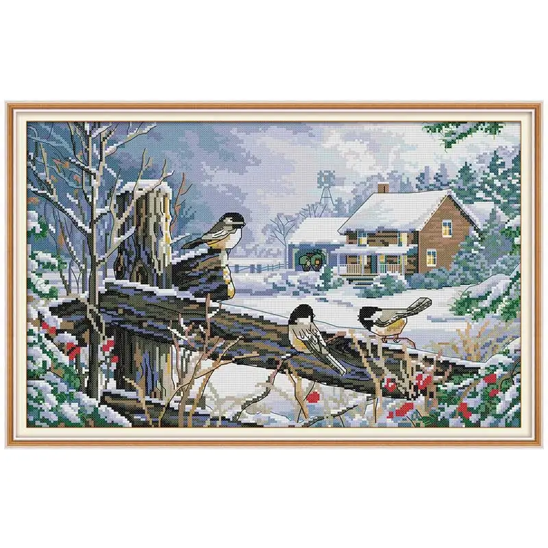 11/14/16/18/27/28 птица на заборе Счетный Животные Набор для вышивания крестиком DIY DMC Китайская вышивка крестом Набор для вышивания рукоделие - Цвет: Зеленый