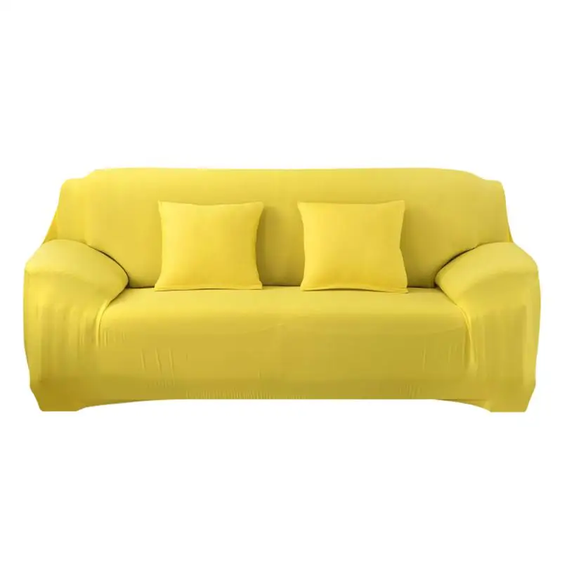 candy yellow Чистый цвет эластичный чехол нескользящий стул Loveseat крышка высокая эластичная Подушка Диван-чехол Анти-пыль диван защитный чехол 34 - Цвет: candy yellow