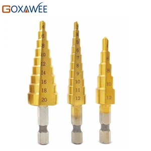3 шт. Hss шаг конус сверла 3-12 мм 4-12 мм 4-20 мм Мощность инструменты 14 