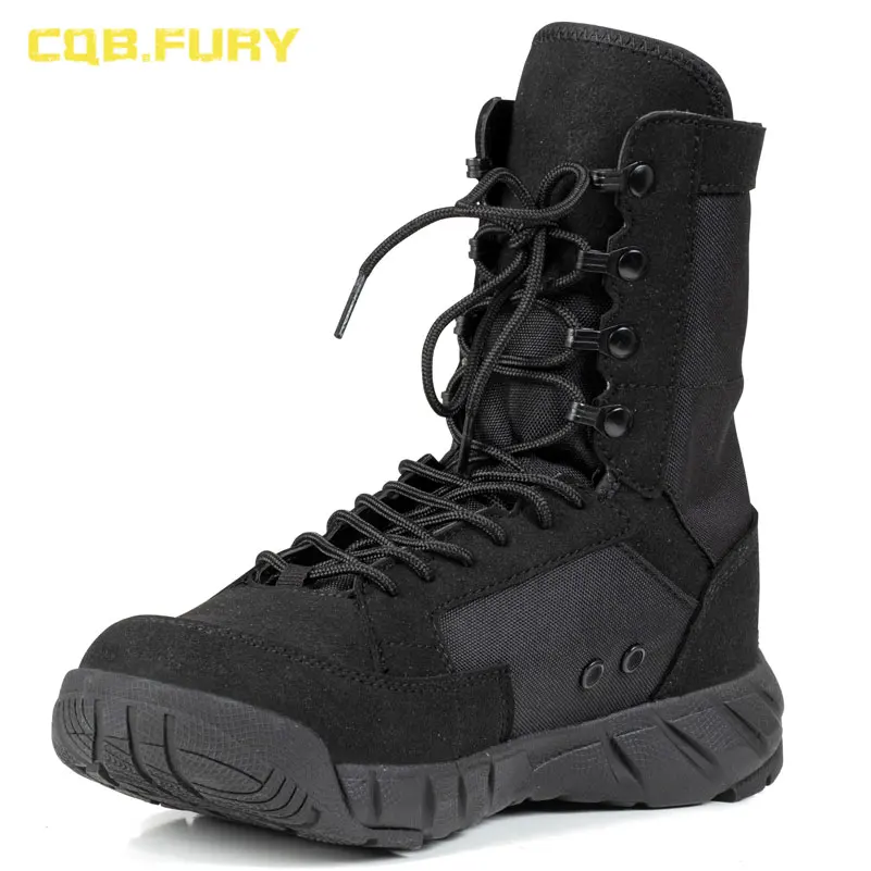 Осенние военные ботинки унисекс CQB.FURY пустынные и черные с песочным тактическим