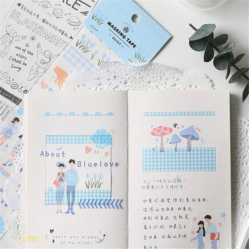 2 листа Милая Повседневная жизнь Васи Ленты Kawaii DIY Скрапбукинг дневник записная книжка Фотоальбом украшения длинные полосы Маскировочные ленты