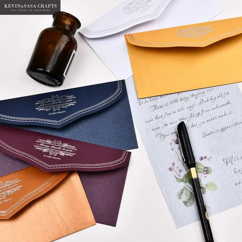 5 шт./компл. жемчужные бумажные конверты для приглашений с внутренними линиями