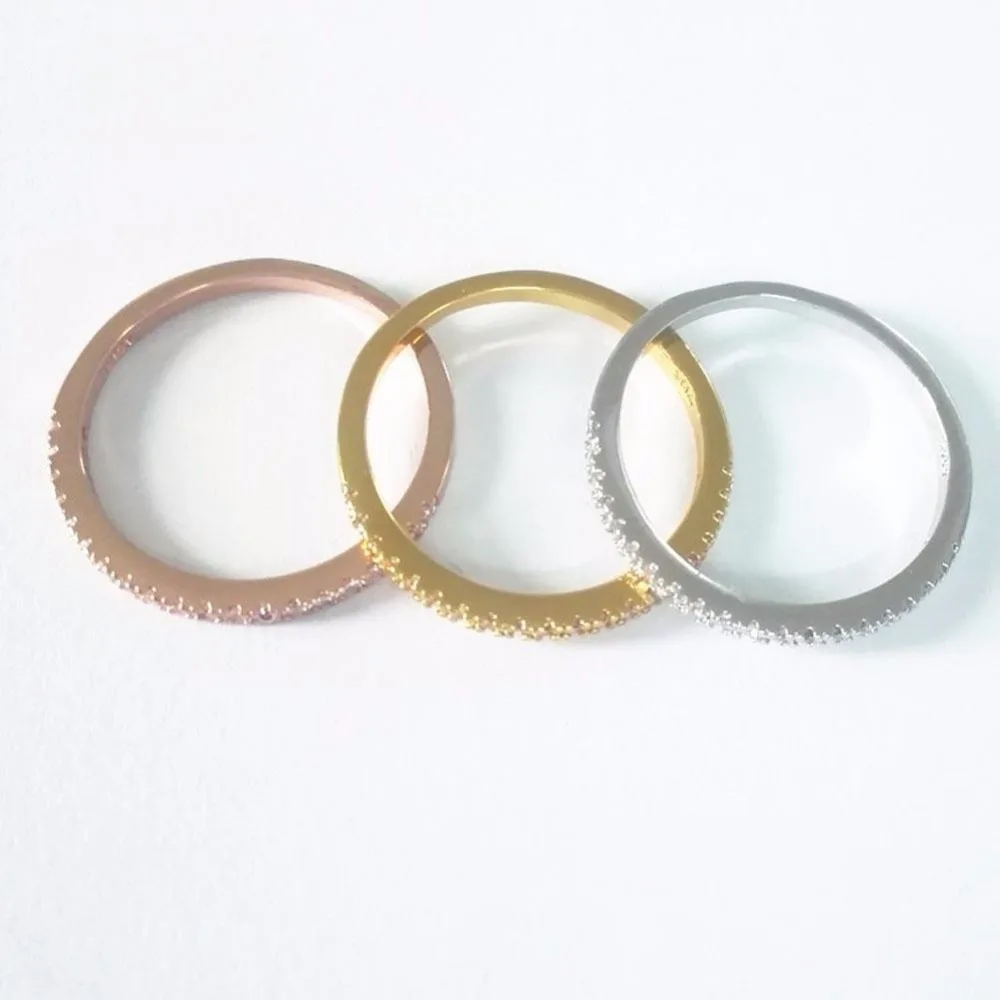 Женское свадебное кольцо LUNPER лаконичное классическое разноцветное мини с