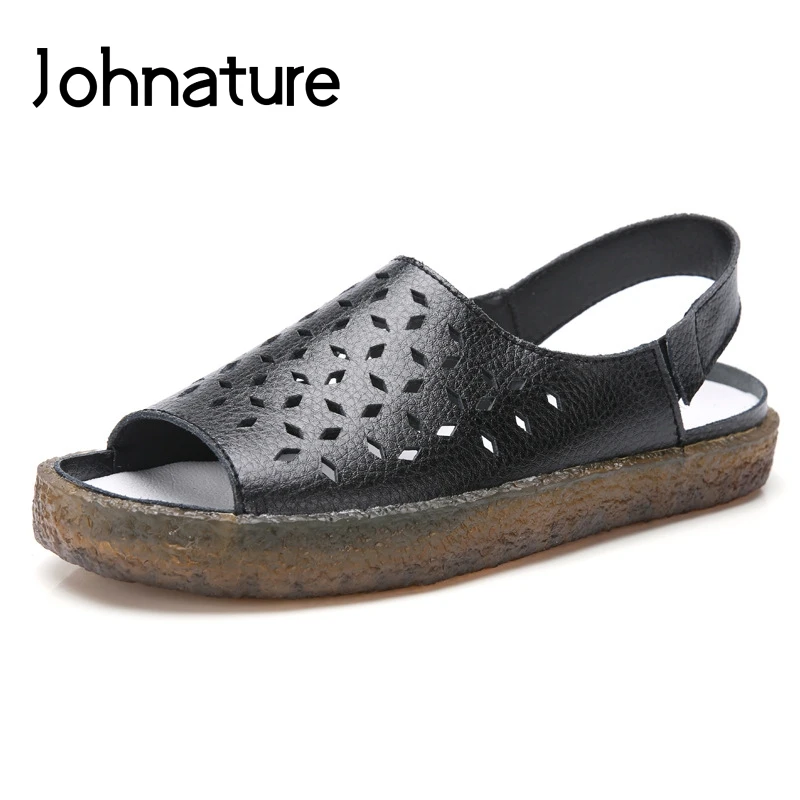 Женские дышащие босоножки на мягкой подошве Johnature однотонные повседневные