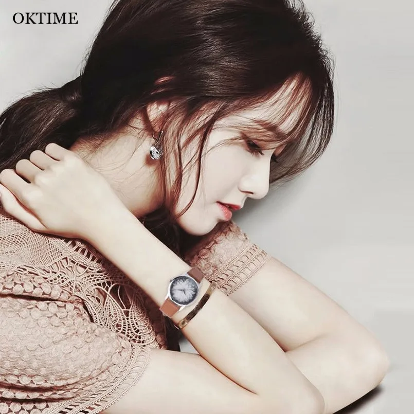 Модные женские часы OKTIME 2018 роскошные повседневные кварцевые наручные мужские