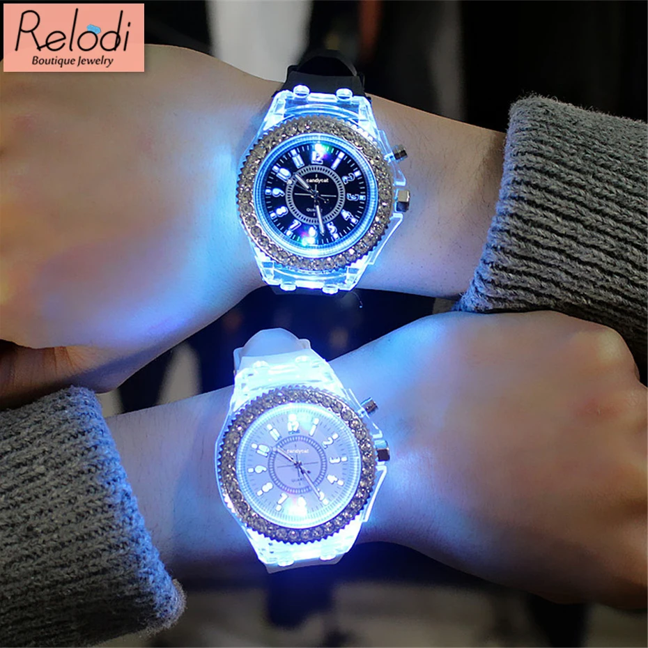 Relodi LED Light Quartz Watches Wristwatches Personality Trend Luminous Dial Couple Watch Sports Clocks for Lovers Gifts SP2377 | Наручные