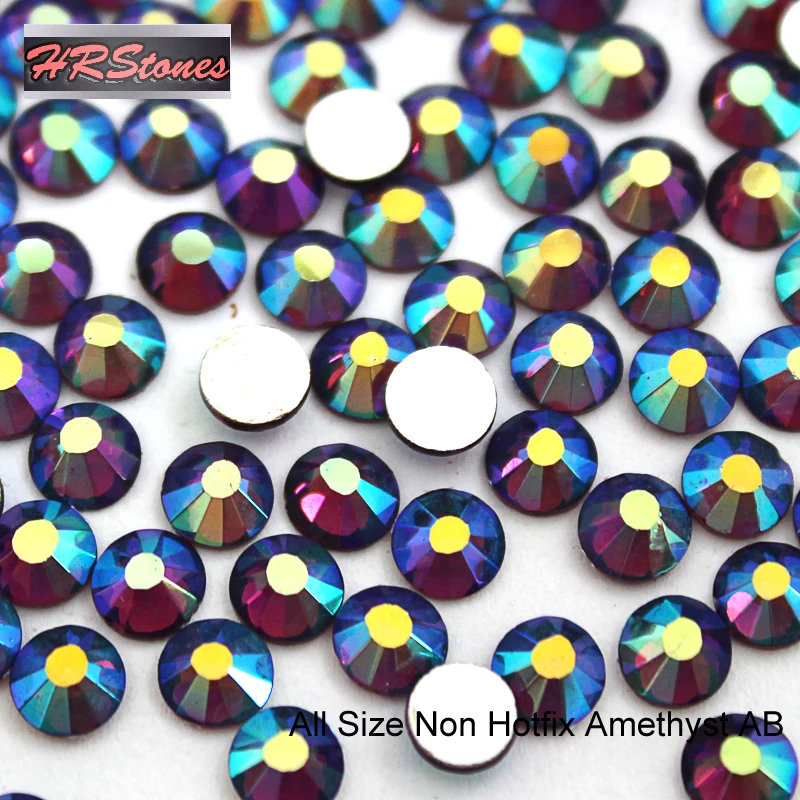 Аметист AB все размеры 3D Стразы блестящий дизайн ногтей украшения сделай сам без