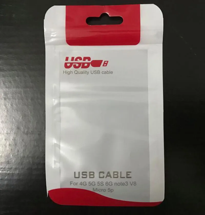 8*14 см USB-кабель для передачи данных пластиковая Розничная упаковочная сумка на