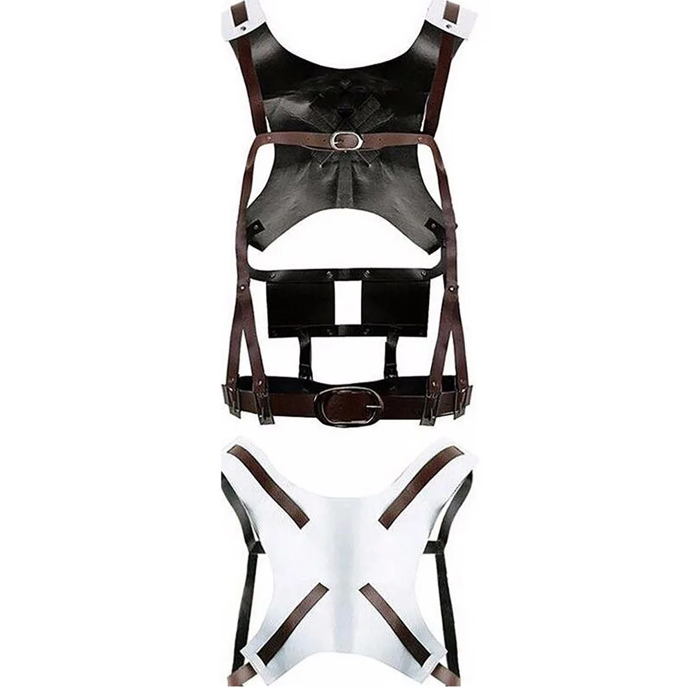 Hot Anime Attack on Titan Cosplay Shingeki no Kyojin Jacket Recon Corps Leather Skirt Hookshot Belts Suspenders Ackerman Costume