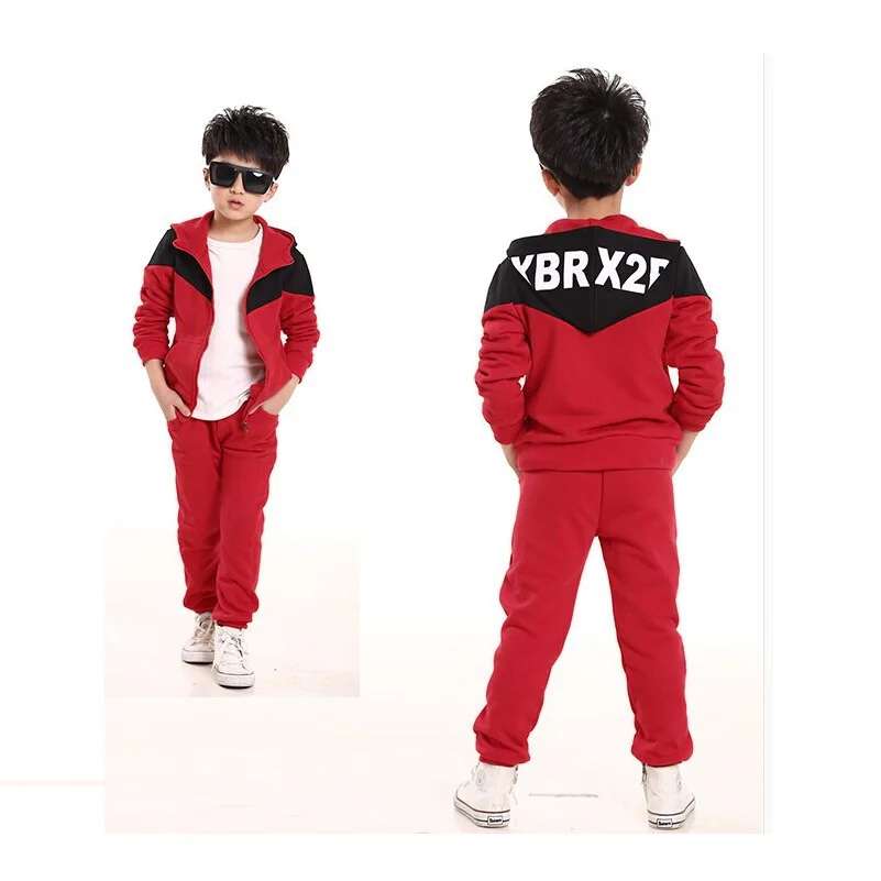 Детская одежда Спортивная комплекта 2 шт. Толстовки + брюки Школа мальчиков