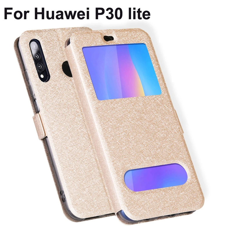 Роскошный кожаный чехол с окошком спереди для Huawei P30 lite телефонный 6 15 дюйма P30lite
