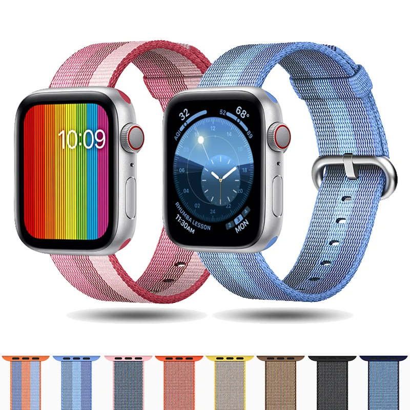 Ремешок Nato для apple watch ремешок 44 мм 40 мм apple watch 5 4 3 2 1 iwatch ремешок 42 мм 38 мм correa нейлоновый браслет аксессуары для часов