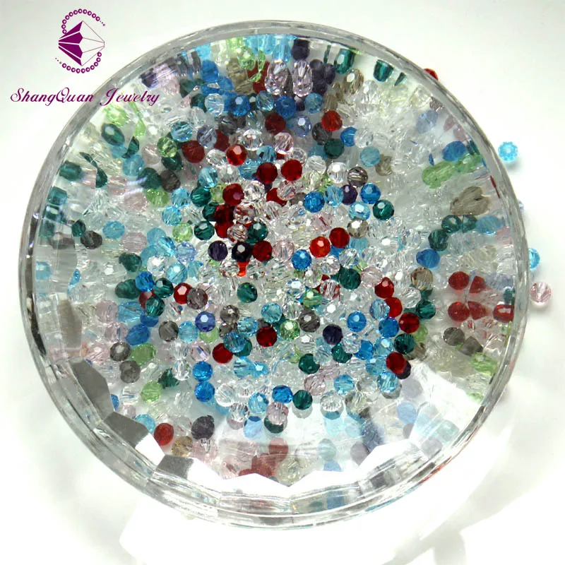 Бусины граненые в виде футбольного мяча смешанные 4 мм блестящие бусины для