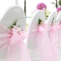18x275cmfashion sale organza chair sashes bow cover chair sashes tulle for weddings events party banquet christmas decoration