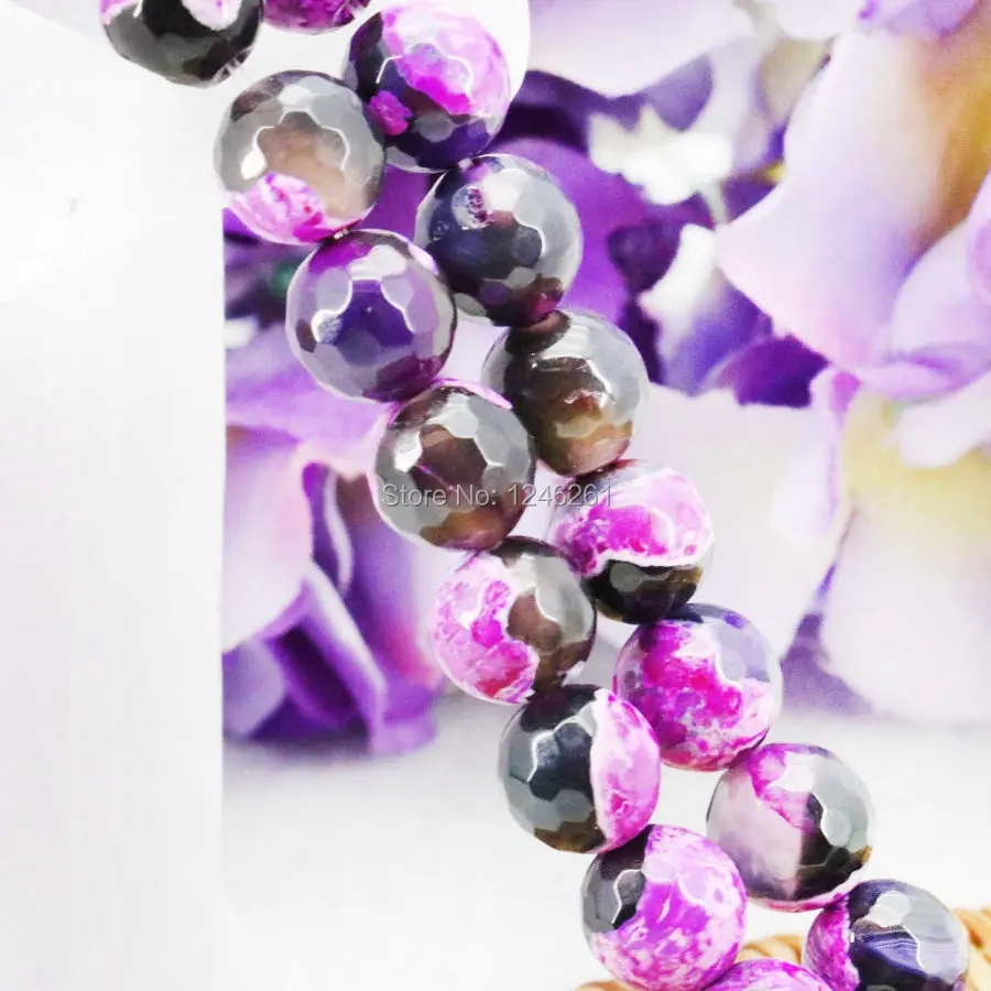 Бижутерия разноцветные Ониксовые бусины розовые и черные круглые сделай сам