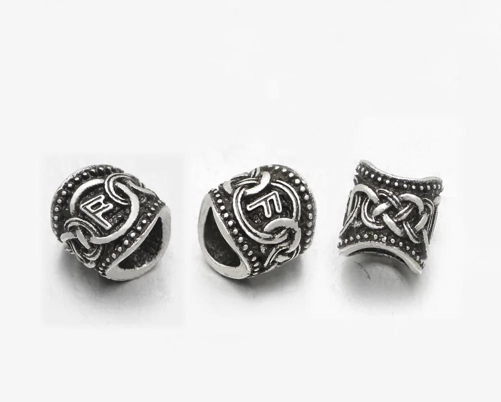 24 шт. серебряные бусины для браслета ожерелья|beads for bracelets|viking beadsbeard beads |