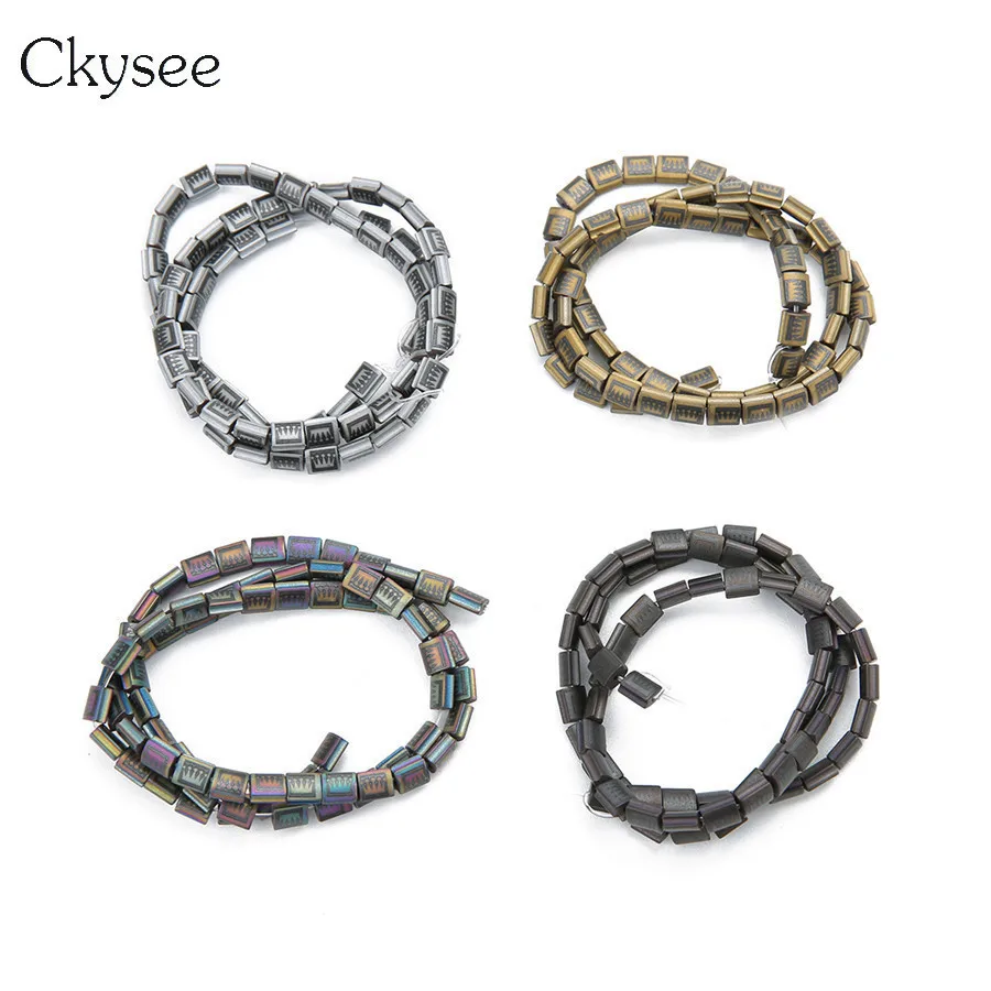 Ckysee approx.70 шт/прядь Корона узор натуральный камень разделительные бусины 5x5 5 мм