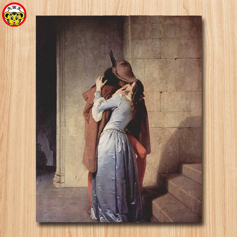Картина по номерам художественная краска по номерам Kiss_ gustav klimt DIY украшение для дома для гостиной DIY цифровая картина маслом на стене - Цвет: 2643