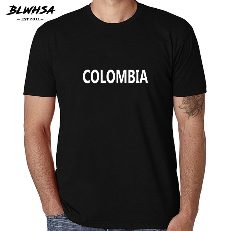 Футболка BLWHSA Colombia мужская с коротким рукавом хлопковая рубашка принтом Колумбия