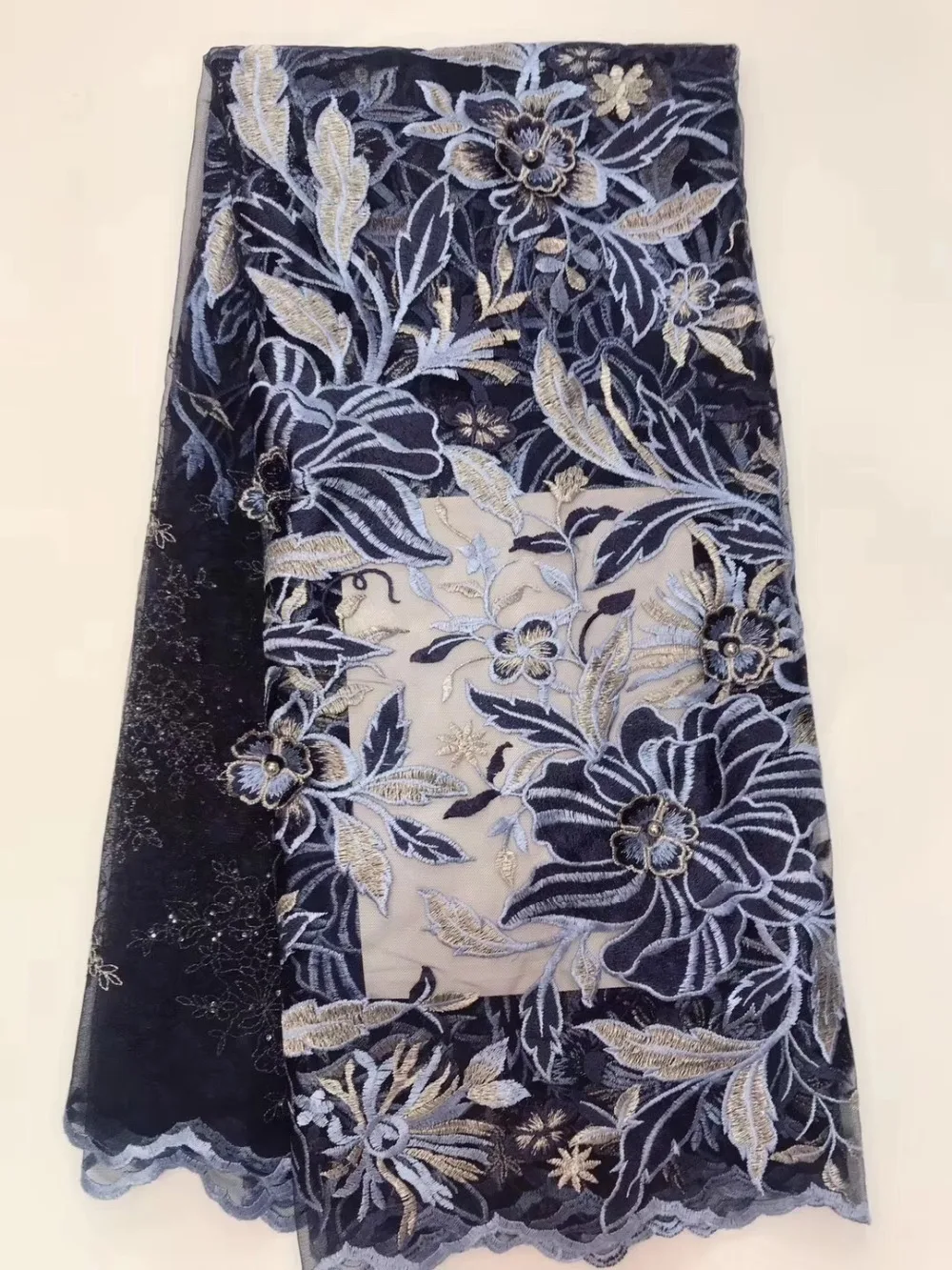 В нигерийском стиле Тюль Кружева FabricHigh качество кружева Deluxe Flowe африканский