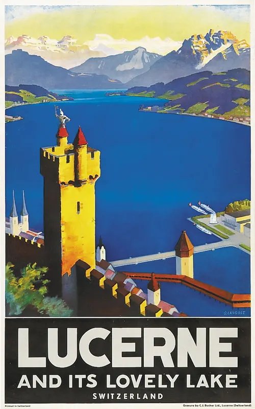 Switzerland Lucerne Tourism Posters Vitznau Classic Wall Sticker Canvas Paintings Decorative Vintage Poster Home Bar Decor Gift | Дом и сад