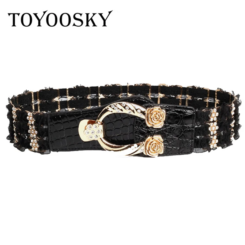 TOYOOSKY эластичный кружевной пояс для женщин брендовые дизайнерские женские ремни