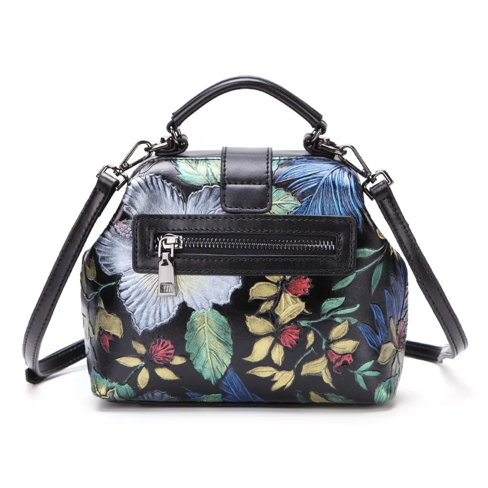 Высококачественная женская сумка мессенджер из натуральной тисненой кожи с