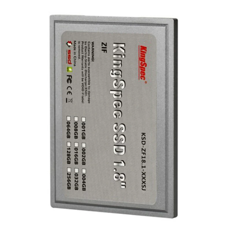 KSD ZF18.6 128MS бренда Kingspec 1.8 дюймов ZIF IDE SSD 128 ГБ твердотельный жесткий диск для