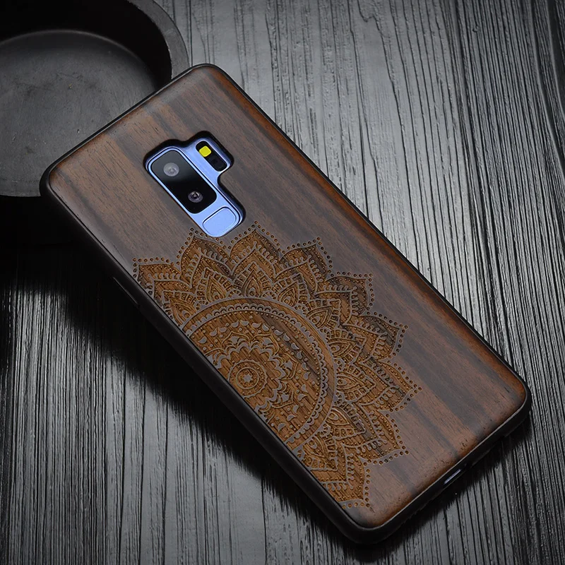 Новинка, чехол для samsung Galaxy s9, черное дерево, чехол для samsung s9 Plus, резной TPU бампер, Деревянный чехол для samsung Note 8