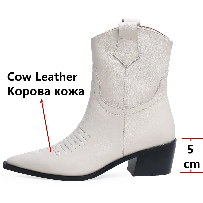 FEDONAS/Модные женские ботильоны на высоком каблуке с острым носком ковбойские