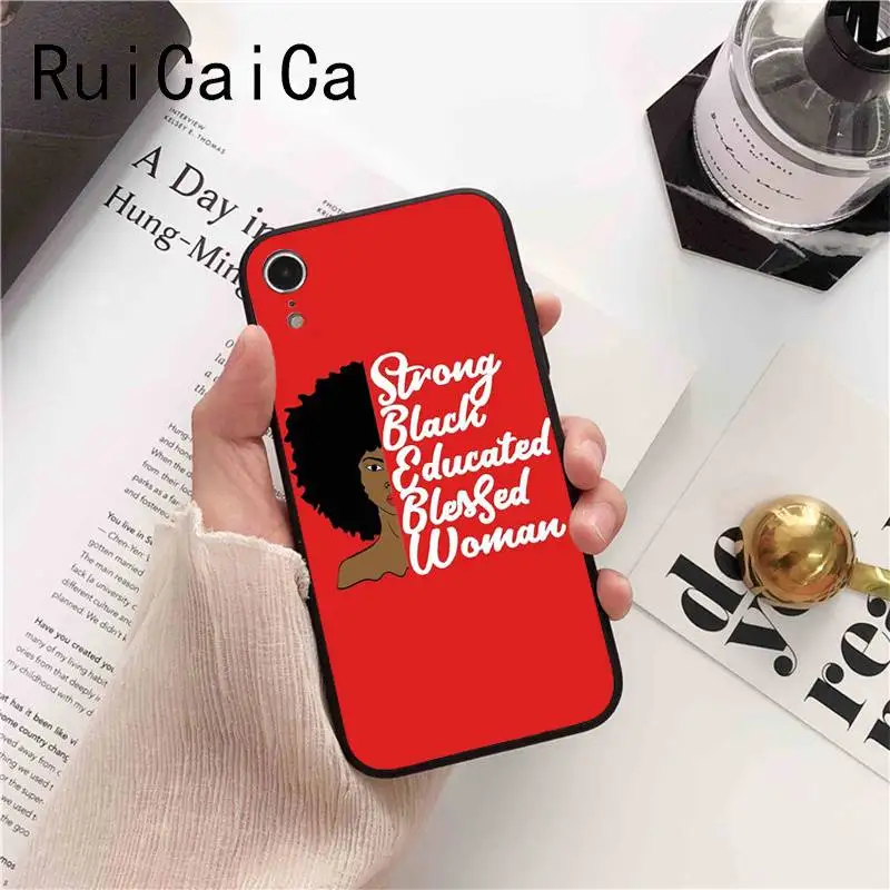 Ruicaica Melanin Poppin queen Afro Black Girl Magic rock мягкий чехол для iPhone X XS MAX 6 6s 7 plus 8 Plus 5 5S SE XR |