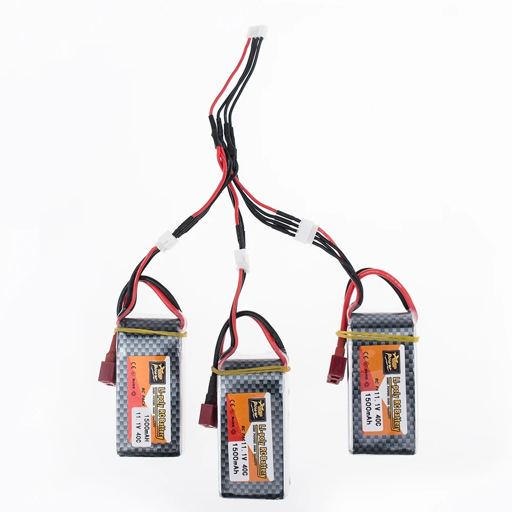3 шт. LiPo батарея 11 1 V 1500Mah 3S 40C MAX 60C T вилка и зарядное устройство для RC автомобилей