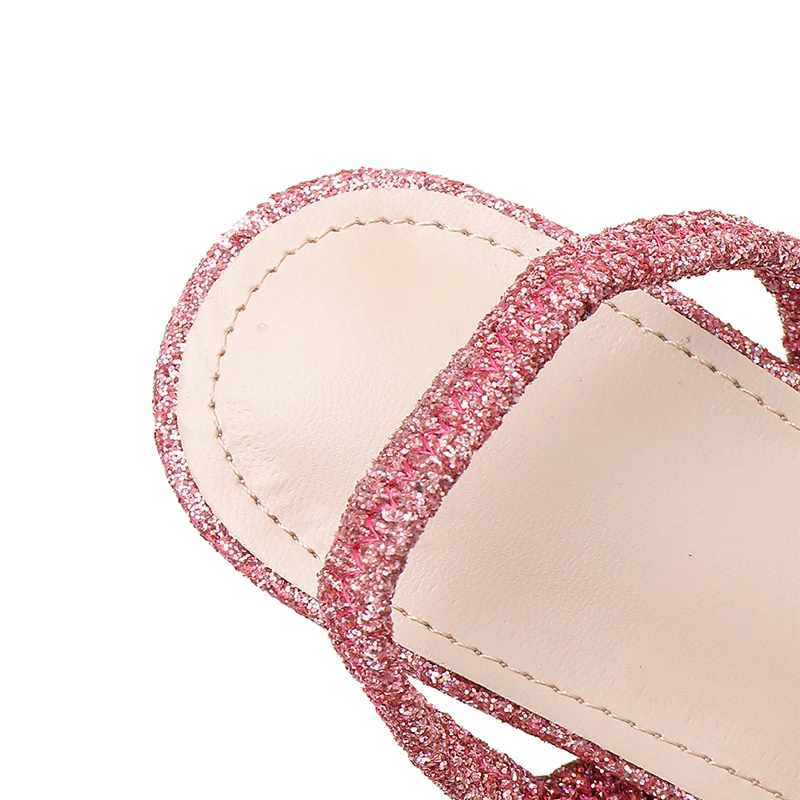 2020 Women Summer 11.5cm High Heels Luxury Sandals Lady Glitter Pumps Female Pink Sequins Wedding Bridal Bling Shoes YFD-123 | Обувь