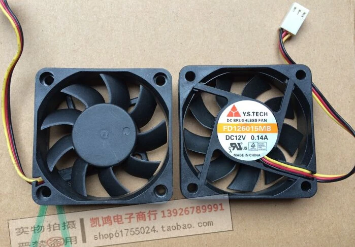 Оптовая продажа: оригинальный FD126015MB 6cm 60*60*15 12V 0.14A 3-проводной охлаждающий вентилятор