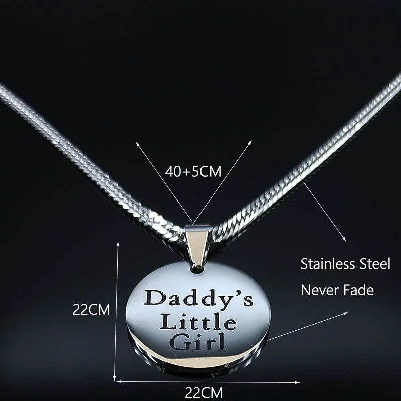 Daddy's Little Girl ожерелье из нержавеющей стали женское серебряное ожерелье с цепочкой и подвесками ювелирные изделия colgantes mujer moda N19203