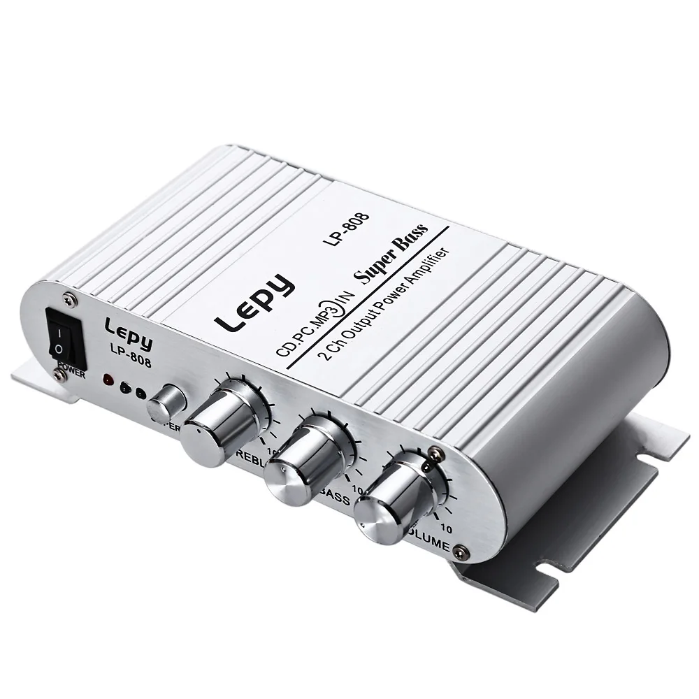 Lepy LP 808 автомобильный усилитель 12 в 50 Вт мини Hi Fi супербасы проводной регулятор