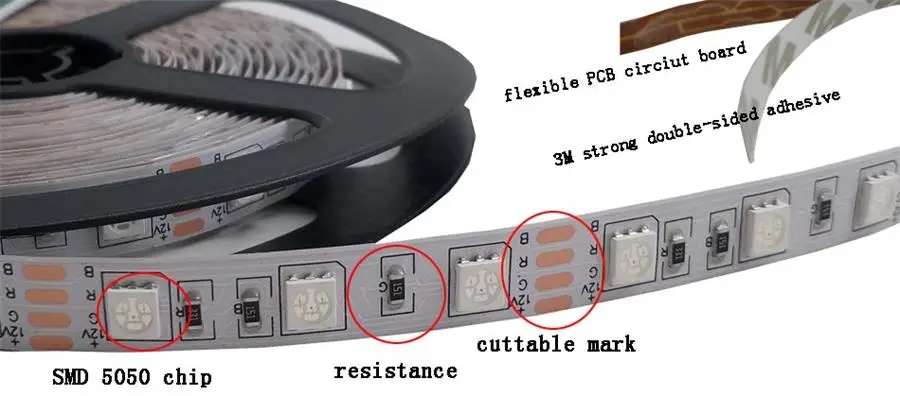 Светодиодные ленты 5050 DC12V 60 Светодиодный s/m гибкий светодиодный светильник RGB/RGBW 5050 Светодиодные ленты 300 светодиодный s 5 м/лот