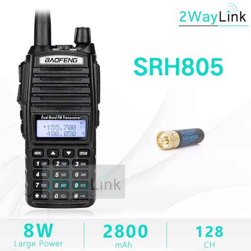 Add 5CM Antenna BaoFeng UV-82 рация 8 Вт U/V Baofeng UV 82 гарнитура рация 10 км Baofeng 8 Вт Радио uv 9r ham радио 10 км - Цвет: Add 5CM Antenna