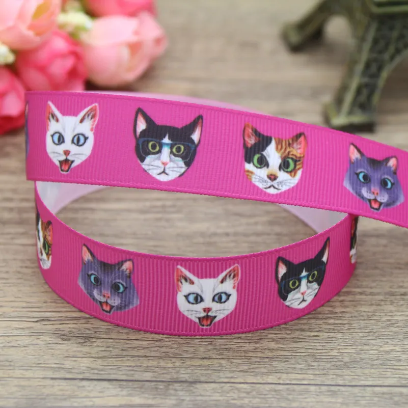 DHK 7/8 'ɵ метров с рисунками животных кота зоопарк напечатан grosgrain ленты