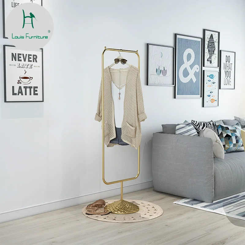 

Подставка для Пальто Louis Fashion в скандинавском стиле, простая современная металлическая железная одежда для спальни, для взрослых, серебристого, золотистого, черного цвета