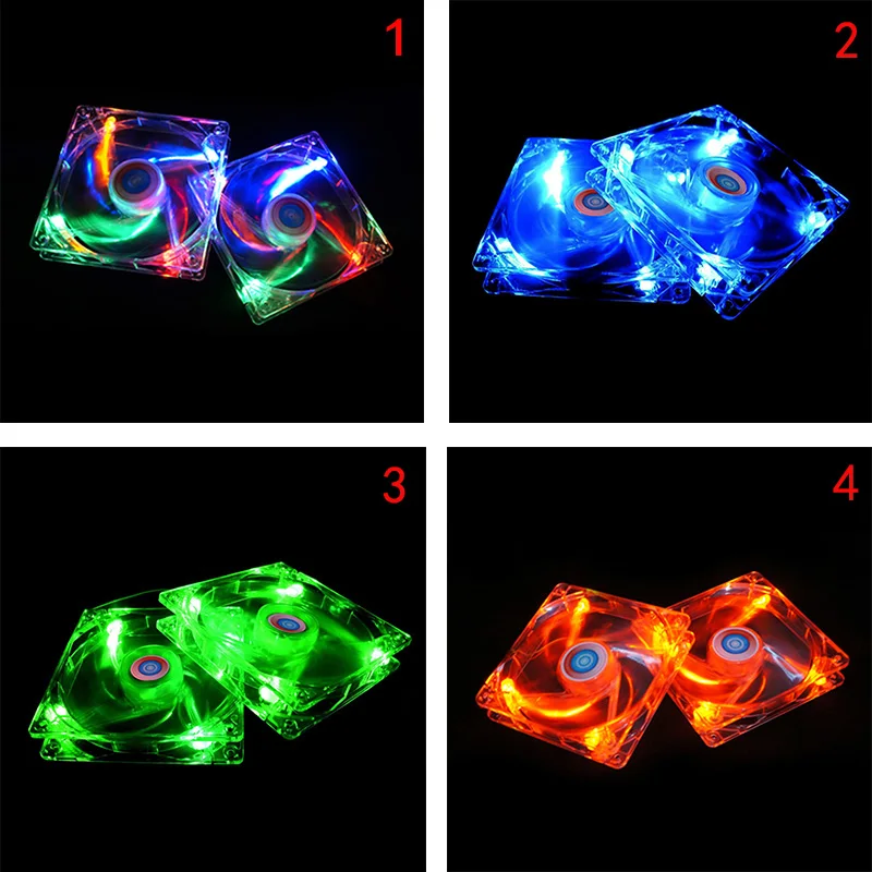 Новейший офисный компьютер компоненты IMP-691 Cool 7 огней Quad LED Light Neon Clear 14*14*2 5 см PC