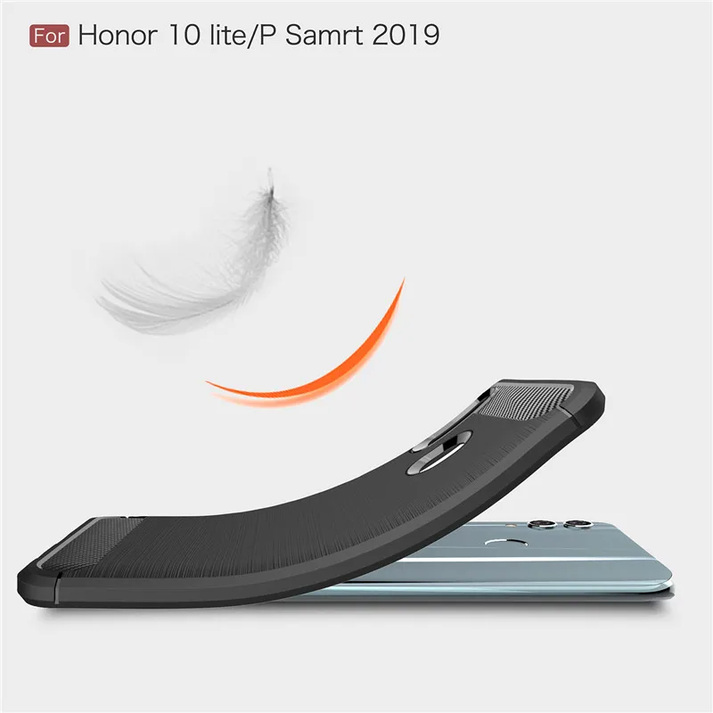 Для huawei Honor 10 Lite чехол противоударный силикон из углеродного волокна бампер
