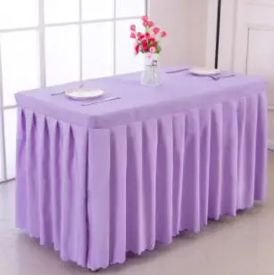 purple Полиэстер Белый Банкетный стол юбка для дня рождения Свадебная вечеринка скатерти линии стол, скатерть плинтус украшения - Цвет: purple