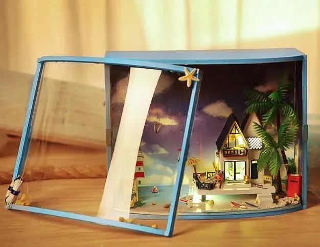 3D Кукольный дом сборные Наборы украшения мебели миниатюрные DIY Кукольный дом Миниатюрные деревянные игрушки ручной работы для детей подаро... от AliExpress WW