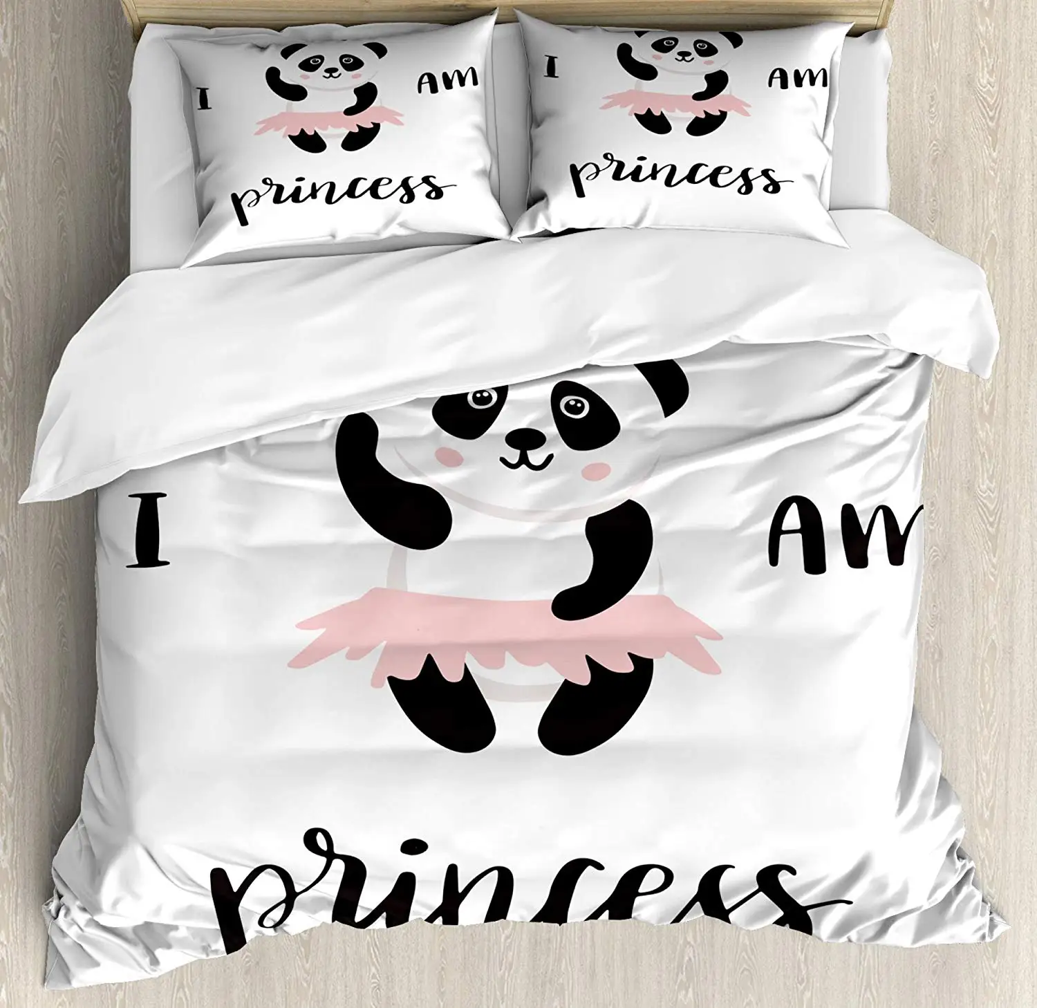 I am a Princess набор пододеяльников Королева Размер забавная балерина панда медведь