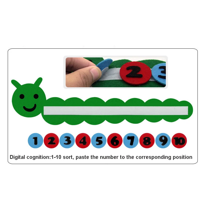 Cute Caterpillar Math Toys Teaching Kindergarten Manual DIY Weave Cloth Early Learning Education Montessori Toy | Игрушки и хобби