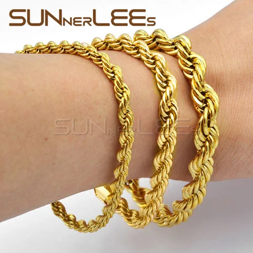 SUNNERLEES модные ювелирные изделия для мужчин и женщин подарок 4 мм ~ 7 розовое золото