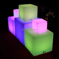 2015 free shipping rechargeable led cubeled cube seatled glow cube stools led luminous light bar stool color changeable