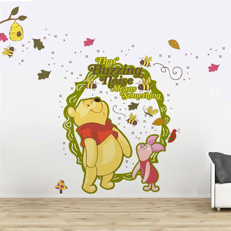 

cartoon winnie pooh wall decals kids rooms nursery home decorations disney animals wall stickers diy mural art pvc posters
